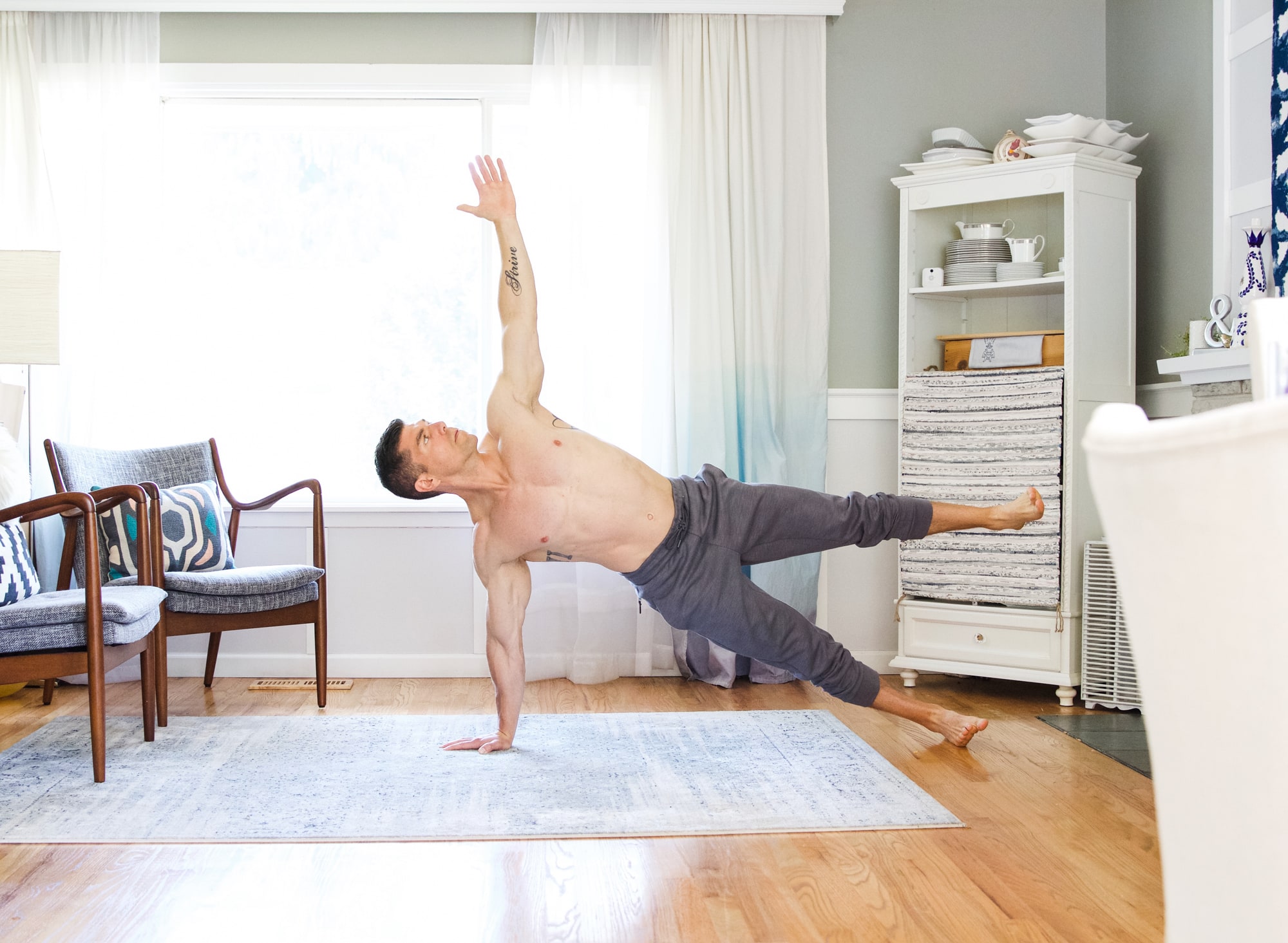 Sean Ferguson practicing yoga